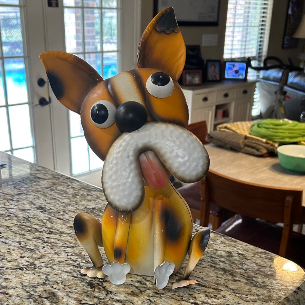 Adorable Brown and White Dog Figurine